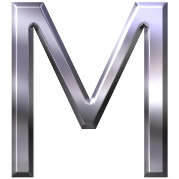 三維銀字母M