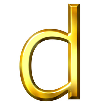 3D金色字母D