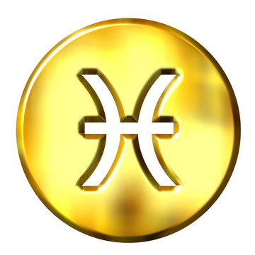 3D黃金雙魚座星座