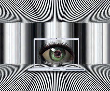 3D眼睛在筆記本電腦屏幕
