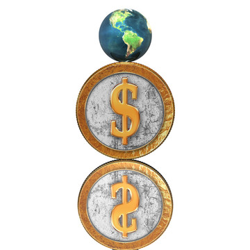 金色的硬幣與反射鏡