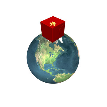 地球上的圣誕禮品盒