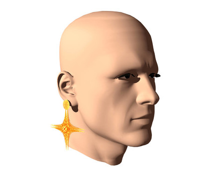 3d男人質(zhì)感與金耳環(huán)頭