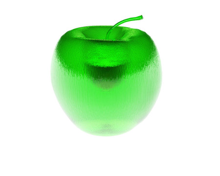 3D透明綠蘋(píng)果