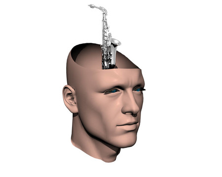 3d人裂頭吹薩克斯