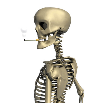 三維顱骨帶香煙