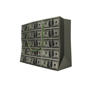 禮品盒金字塔與美元紙幣紋理
