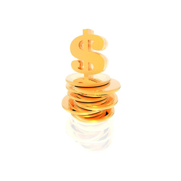 白色的金色的硬幣