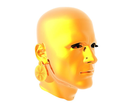 3d男人質(zhì)感與金耳環(huán)頭