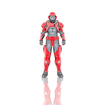 3D士兵在白色的防毒面具上孤立