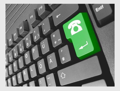 鍵盤電話熱線綠色