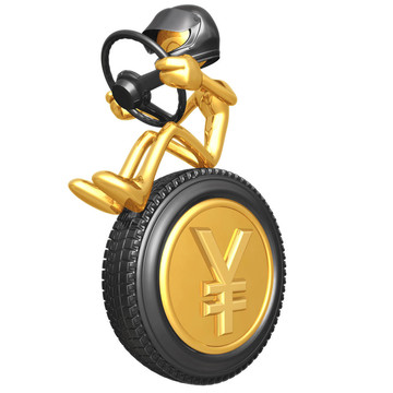 日元貨幣的賽車