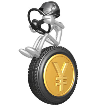日元貨幣的賽車
