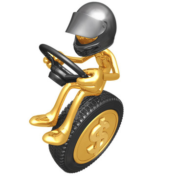 美元貨幣的賽車(chē)