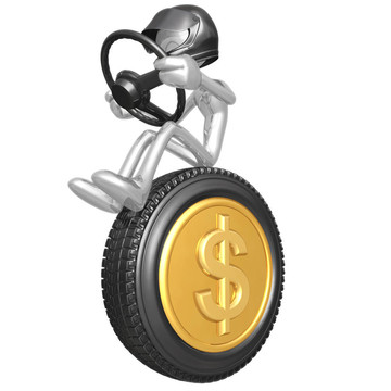 美元貨幣的賽車