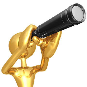 透過望遠(yuǎn)鏡