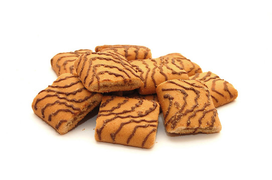 在白色背景上的一點(diǎn)小餅干