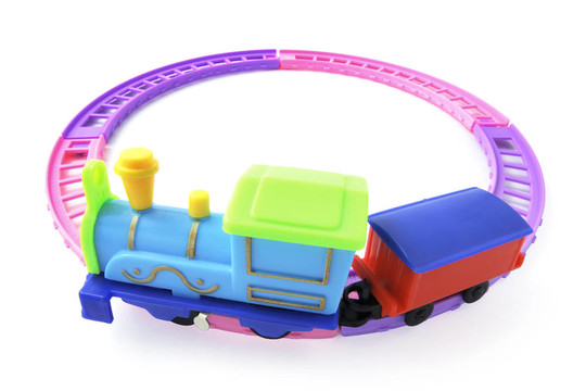 鐵路軌道上的玩具火車