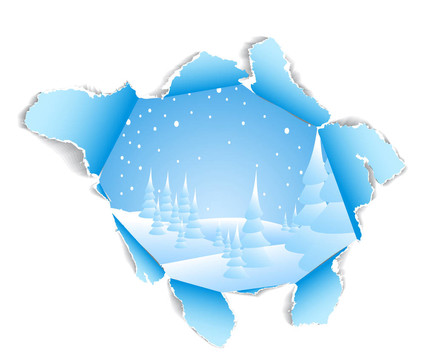 洞到冬天的雪的風景
