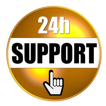 24小時(shí)的支持按鈕黃色