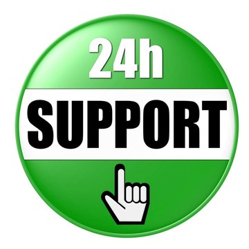 24小時(shí)的支持按鈕綠色