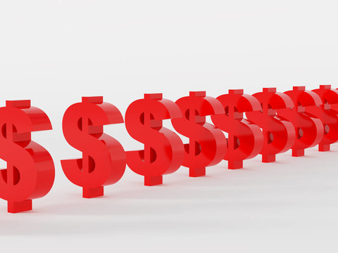 三維渲染的紅美元