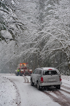 雪地里的汽車事故