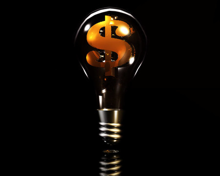帶有黃金美元符號的3D燈