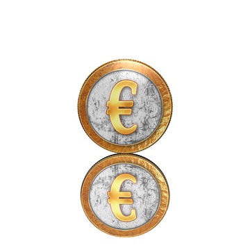 金色的硬幣與反射鏡