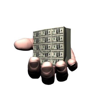 禮品盒金字塔與美元紙幣紋理