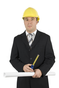 帶有測(cè)量工具的建筑師