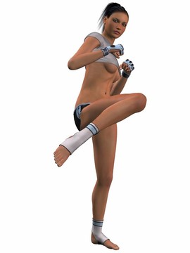 性感的踢拳擊姿勢