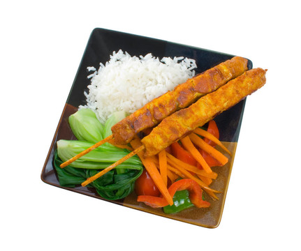 雞肉沙爹串蔬菜