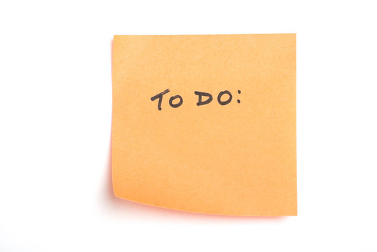 橙色貼在白色上孤立的