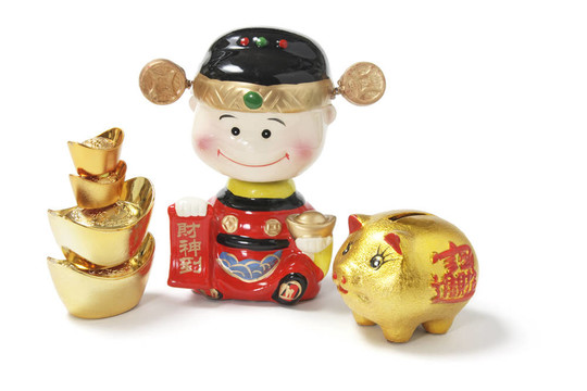 上帝的繁榮；金元寶金撲滿