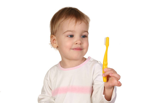 帶牙刷的嬰兒