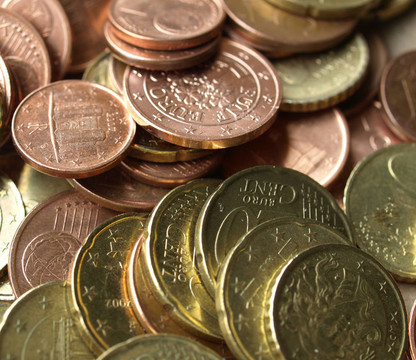 歐元硬幣的背景