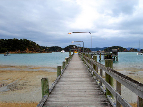 Long Wooden Jetty；還島嶼灣；新西蘭島；