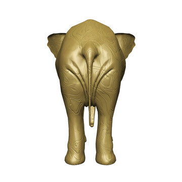 白色背景下的3D大象