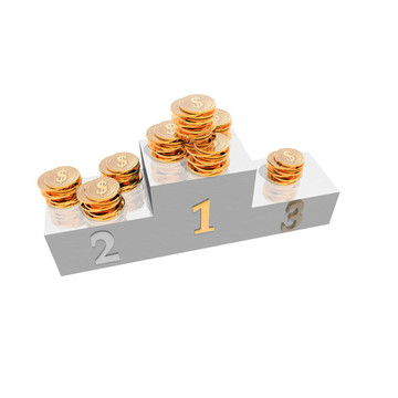 用銀和金幣的領(lǐng)獎臺