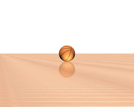 在白色的3D籃球上隔離