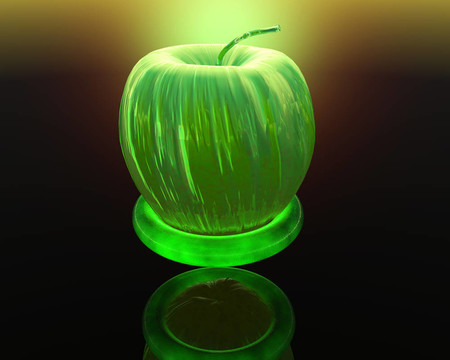 3D透明的蘋果