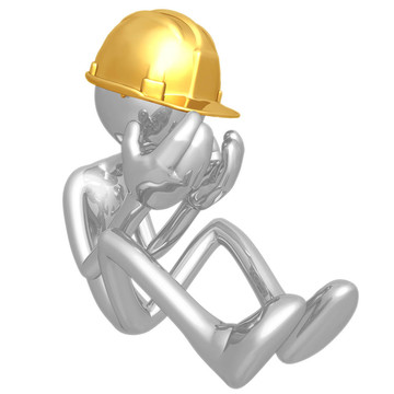 蕭條的建筑工人