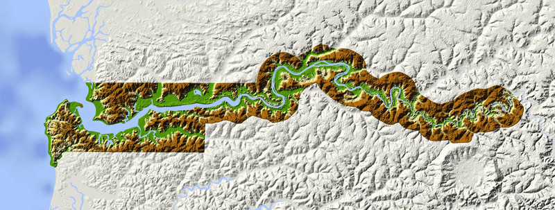 岡比亞；陰影地形圖