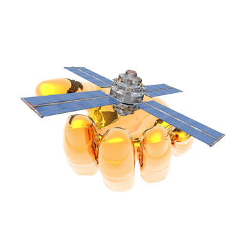 衛(wèi)星Sputnik手白色隔離