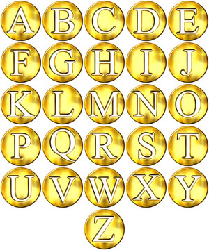 3D金色框架字母