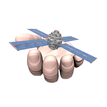 衛(wèi)星Sputnik手白色隔離