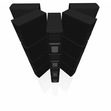 在一個白色的一行孤立的3D計算機服務器