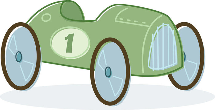 復(fù)古風(fēng)格的玩具賽車插圖