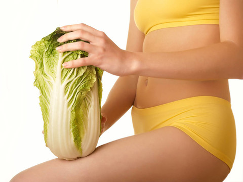 女人身體和卷心菜